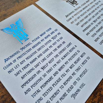 ARCHANGEL MICHAEL BLESSING FOR HOME- A5 FOILED PRINT