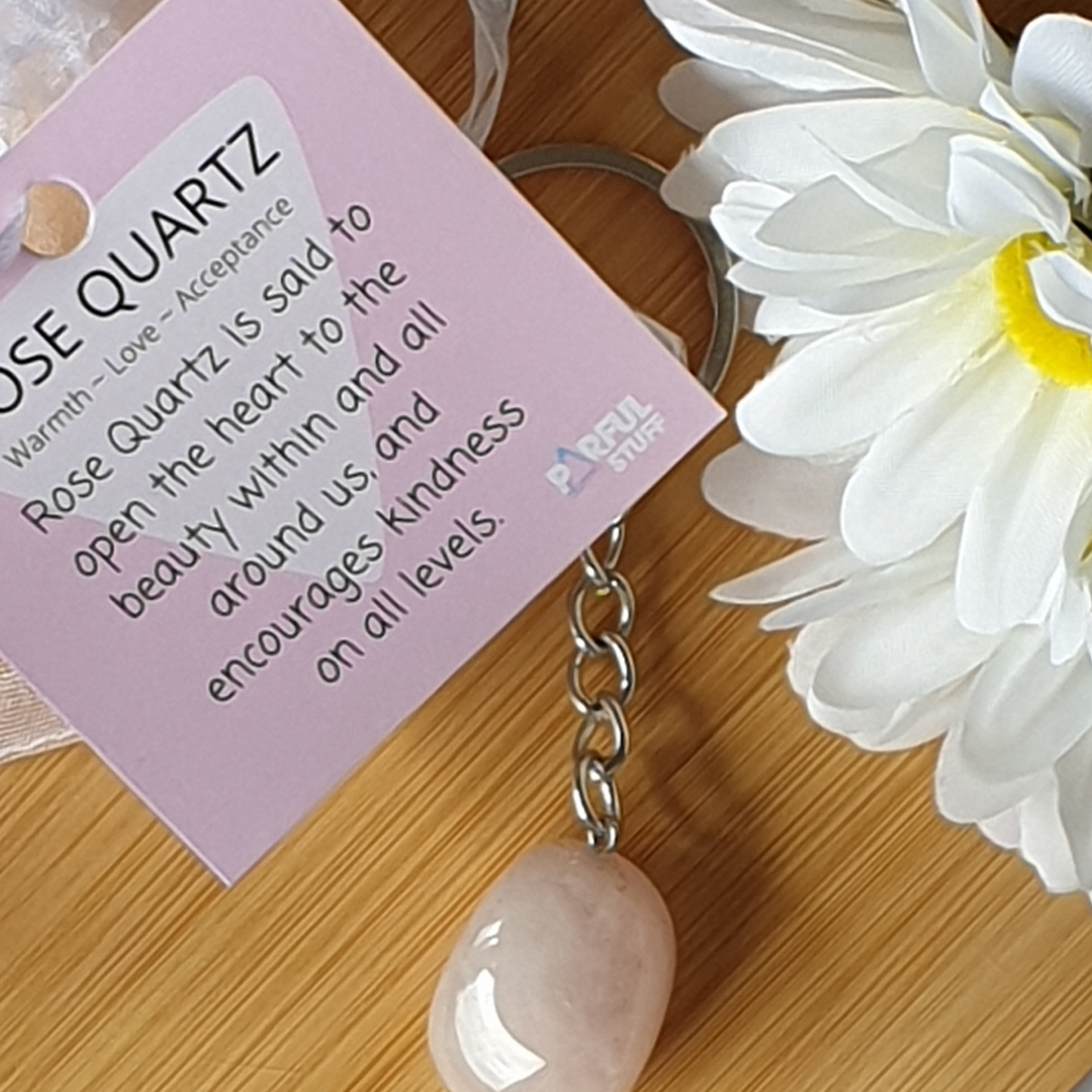 Rose Quartz keyring