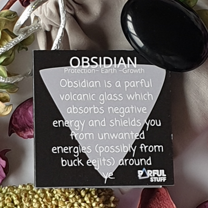 Obsidian Thumb Stone-  NOW £4.20 AT CHECKOUT