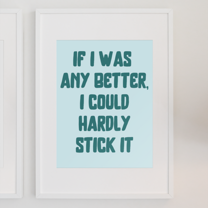 I COULD HARDLY STICK IT PRINT- NOW £4.80 AT CHECKOUT