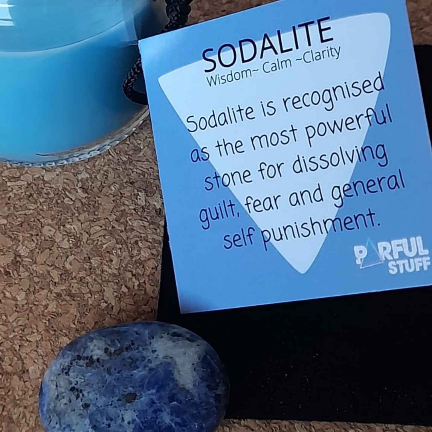Sodalite Thumb Stone-  NOW £4.20 AT CHECKOUT