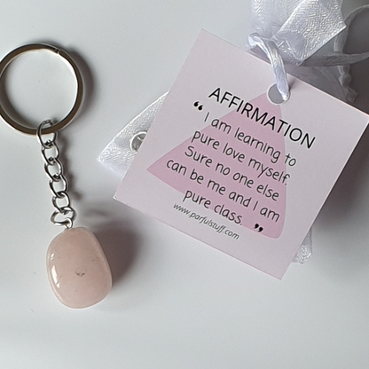 Rose Quartz keyring